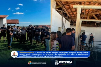 Visita técnica com os alunos da Escola Aristeu à Fazenda Santa Emília Itaúna