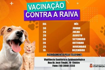 AGENDAMENTO - VACINAÇÃO CONTRA RAIVA