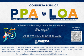 VOCÊ PARTICIPA, A CIDADE CRESCE!