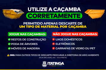 UTILIZE A CAÇAMBA CORRETAMENTE!