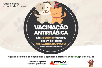 VACINAÇÃO CONTRA RAIVA - JULHO