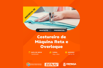  Curso de Costureiro de Máquina Reta e Overloque