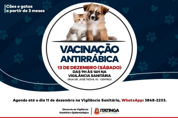 VACINAÇÃO CONTRA A RAIVA – DEZEMBRO
