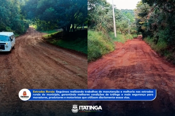 Prefeitura realiza manutenção em pontos críticos de estradas rurais