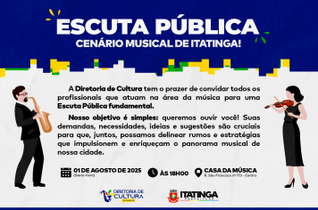 ESCUTA PÚBLICA | CENÁRIO MUSICAL DE ITATINGA