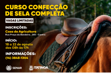 CURSO GRATUITO DE CONFECÇÃO DE SELA COMPLETA