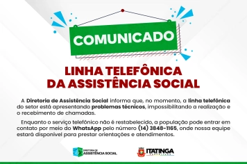 Comunicado – Diretoria de Assistência Social