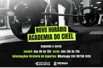  NOVO HORÁRIO – ACADEMIA DO CIEEL