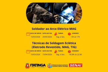 Inscrições Abertas – Cursos Gratuitos de Soldagem