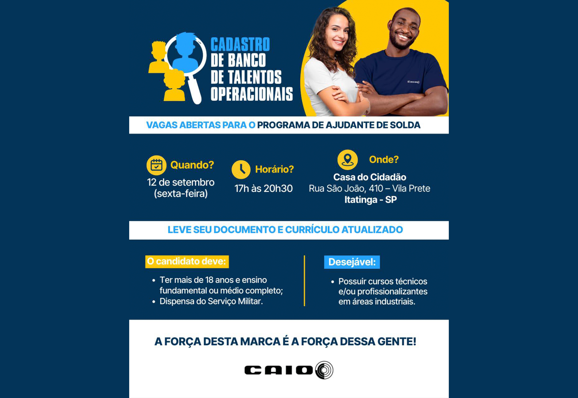  CADASTRO BANCO DE TALENTOS OPERACIONAIS