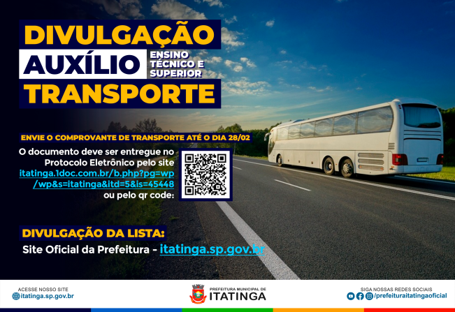 DIVULGAÇÃO DA LISTA DO AUXÍLIO TRANSPORTE 2024