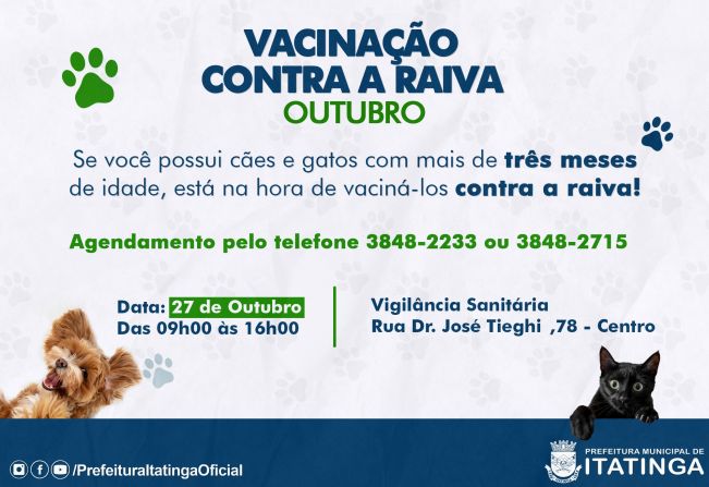 VACINAÇÃO CONTRA RAIVA 