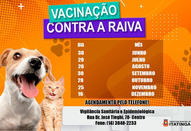 AGENDAMENTO - VACINAÇÃO CONTRA RAIVA