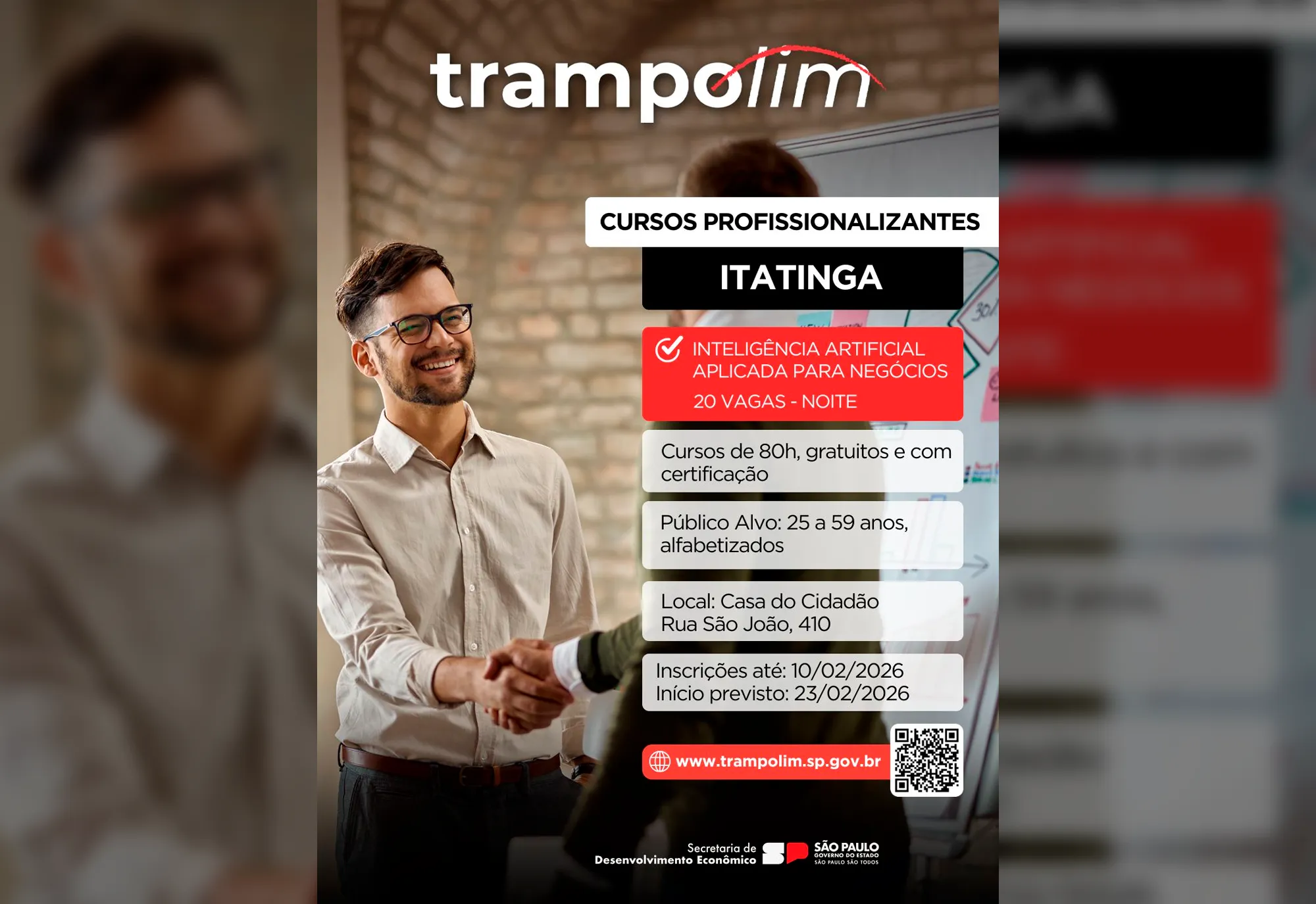 Oportunidade de Qualificação Profissional em Itatinga