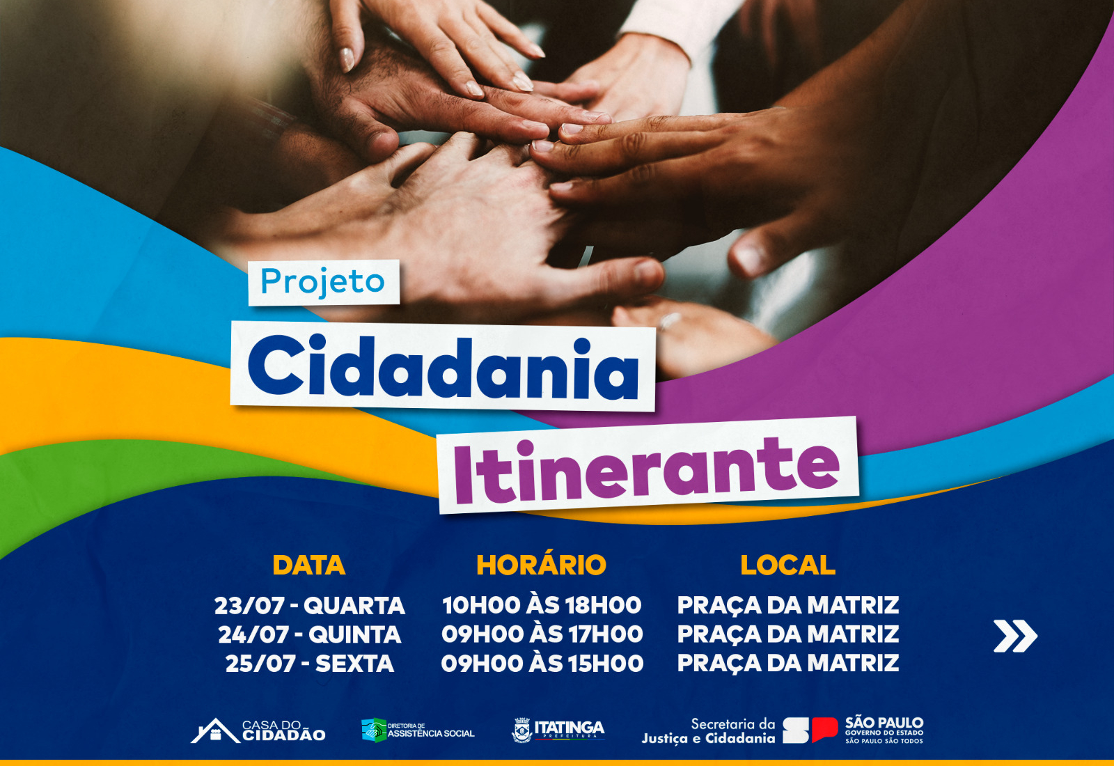 PROJETO CIDADANIA ITINERANTE EM ITATINGA!