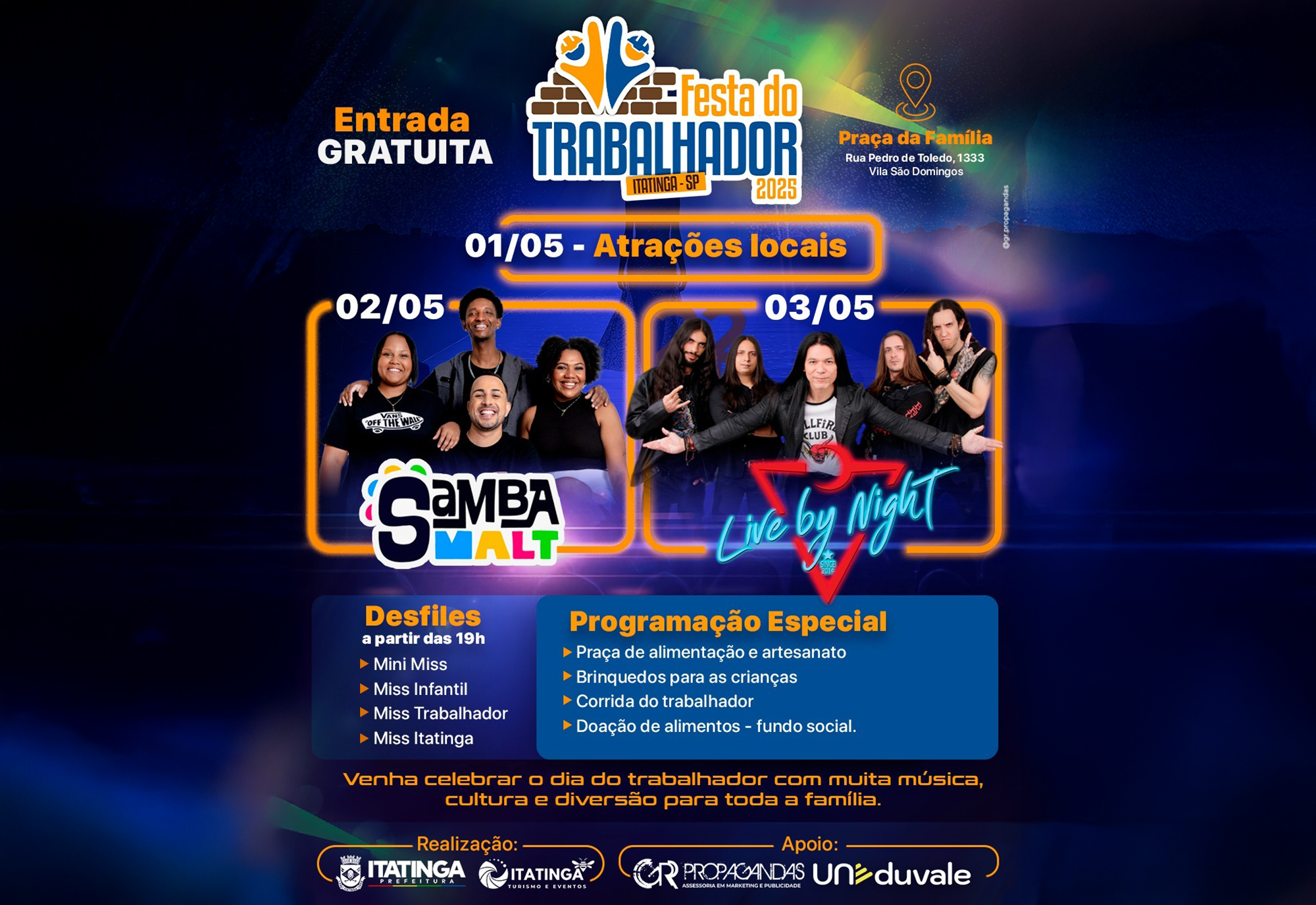 FESTA DO TRABALHADOR DE ITATINGA!