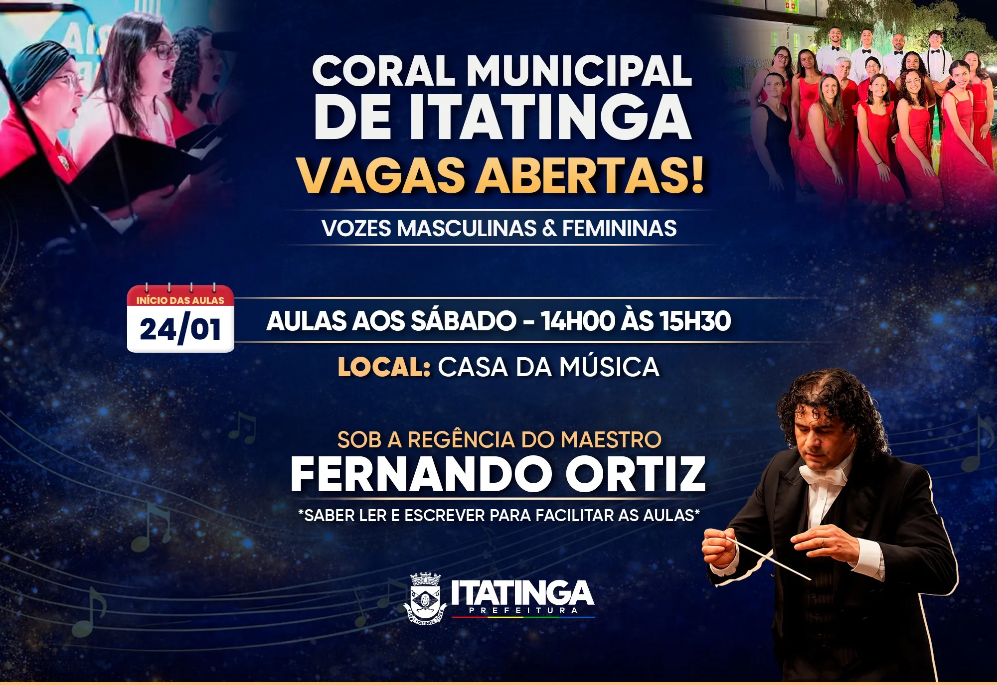 Vagas Abertas – Coral Municipal de Itatinga
