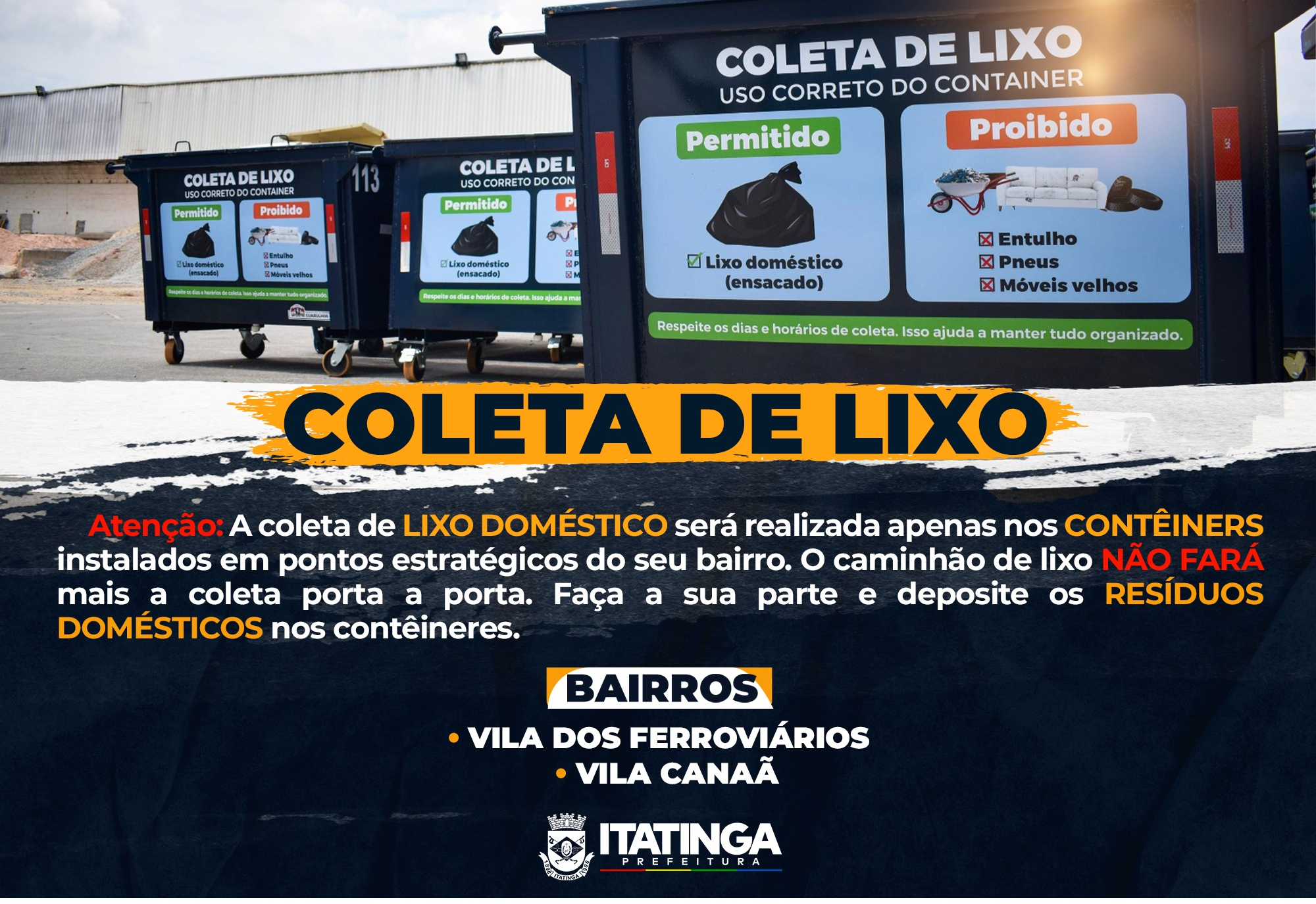 ATENÇÃO, MORADORES - VILA CANAÃ E VILA DOS FERROVIÁRIOS! 