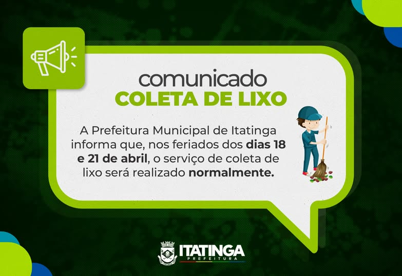 COLETA DE LIXO – FERIADO 