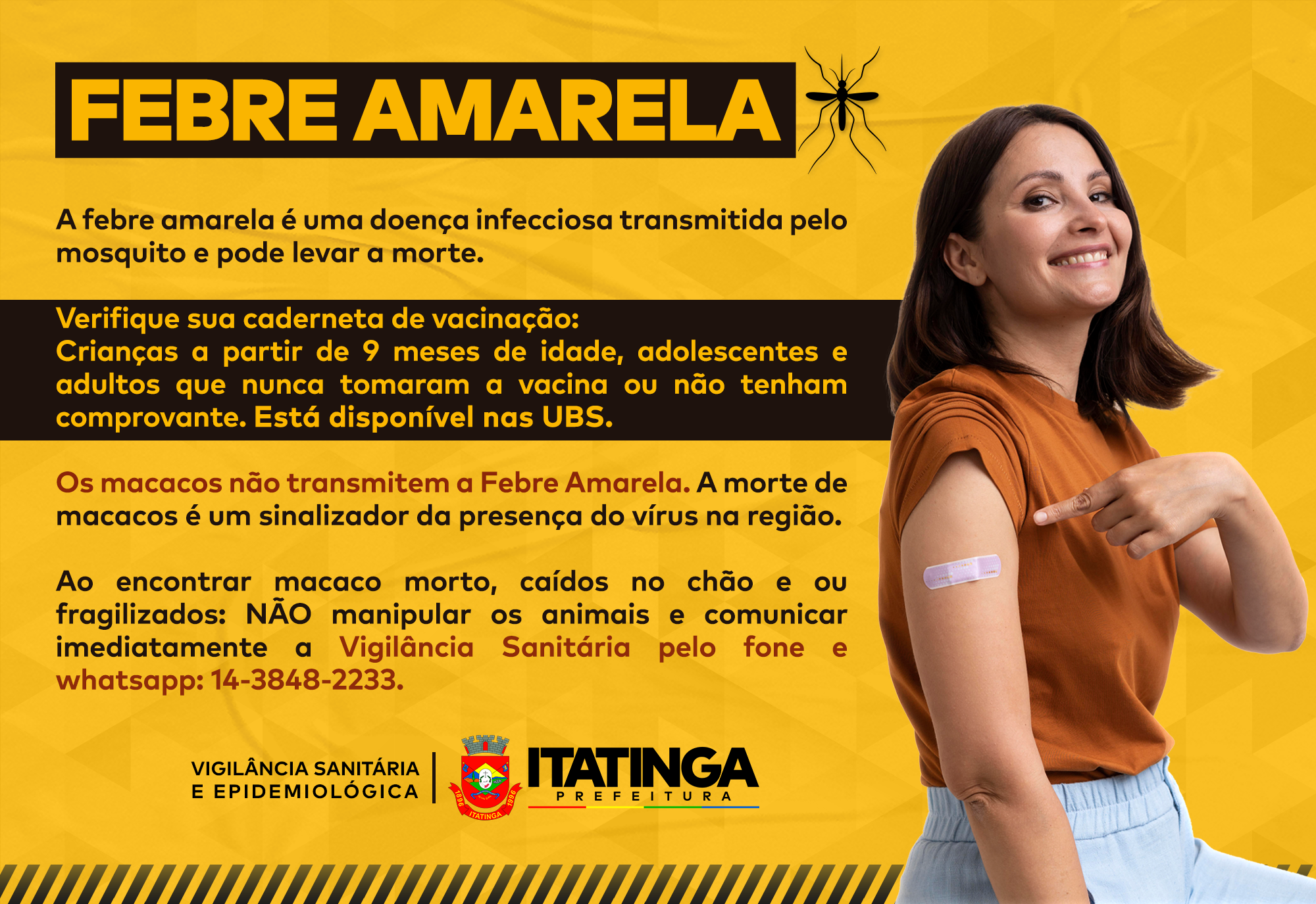   ATENÇÃO! Proteja-se da FEBRE AMARELA