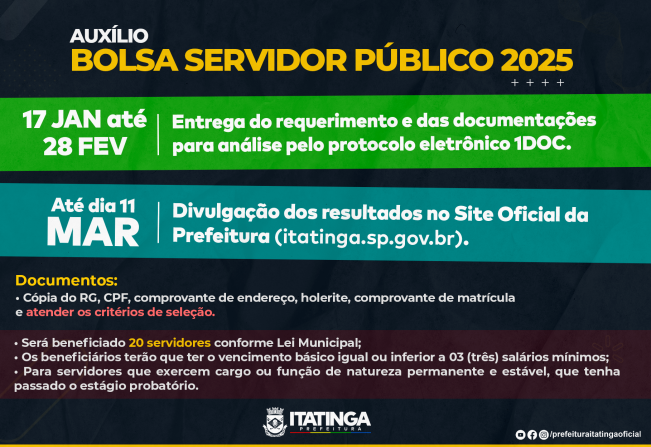 INSCRIÇÕES AUXÍLIO BOLSA DO SERVIDOR PÚBLICO