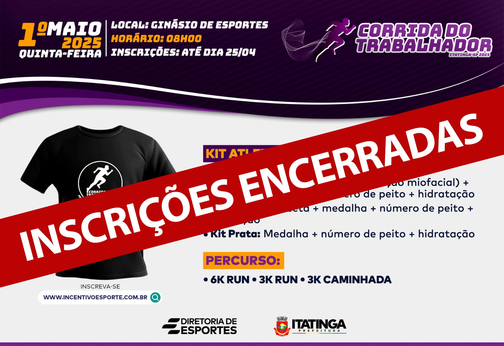  INSCRIÇÕES ENCERRADAS!