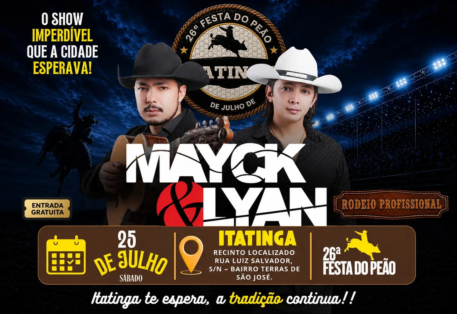 26ª Festa do Peão de Itatinga – Show com Mayck & Lyan